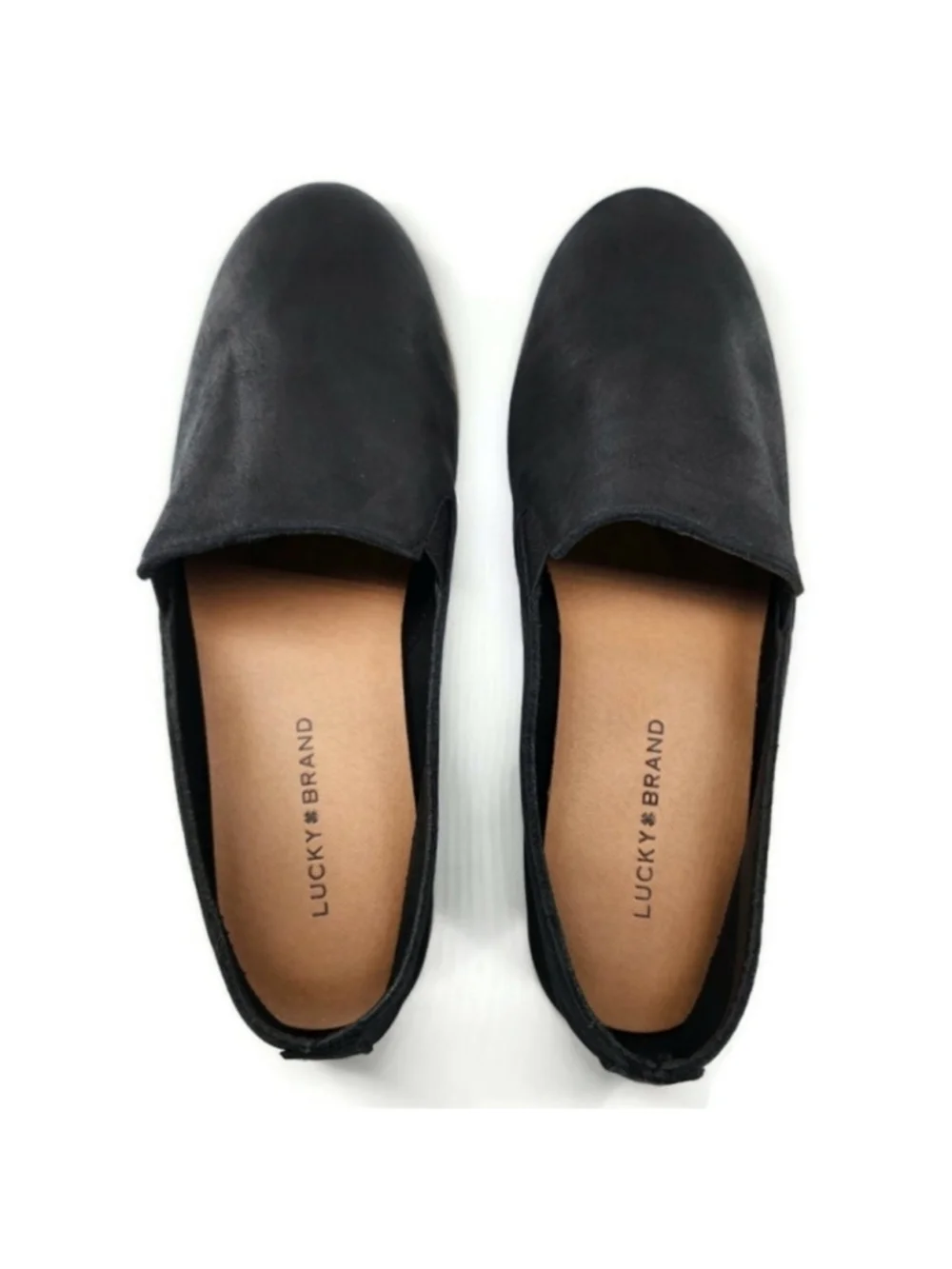 Lucky Brand Charsa 2 Soft Black Nubuck Leather Slip-On Loafer Flats